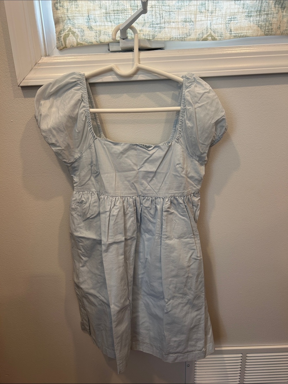Light Blue Puff Sleeve Kids Dress